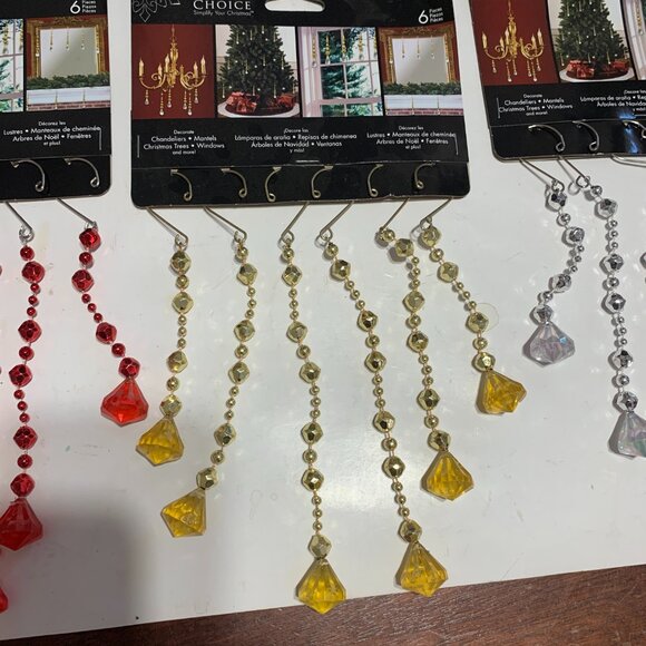 Beaded Ornament Dangling Decorations One box of 12 sets of 6 dangles - Picture 4 of 11